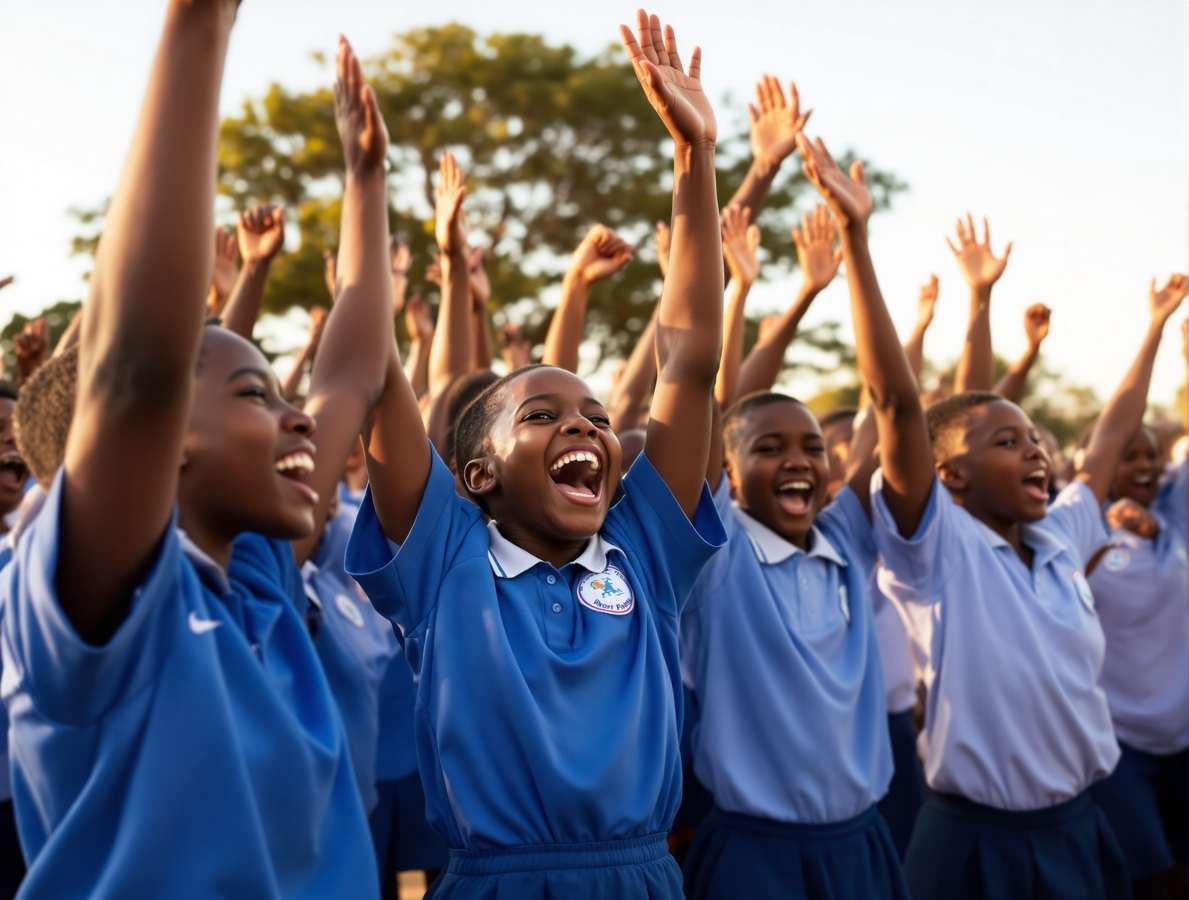 Learners celebrating together